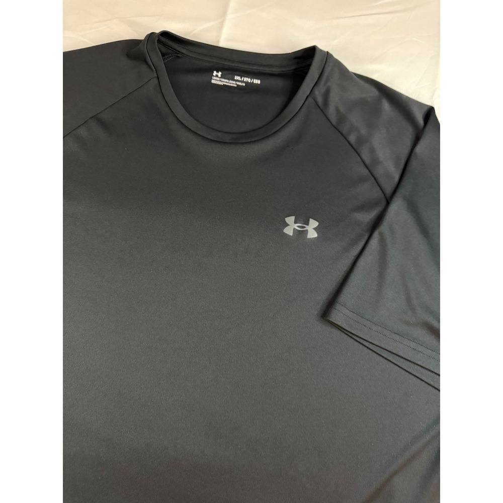Under Armour Mens 2XL Black Loose HeatGear Short Sleeve Training Shirt